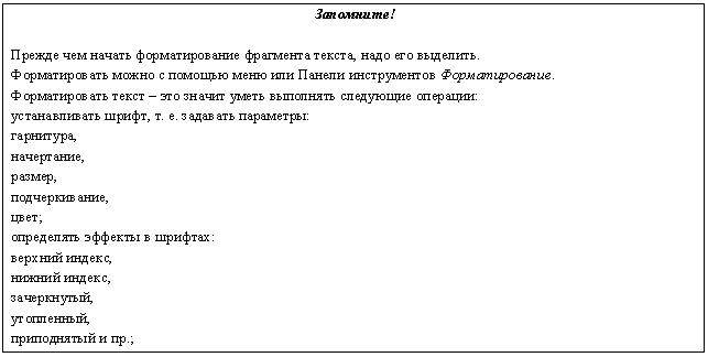 Практическое задание по теме Текстовый процессор Microsoft Office Word. Создание, редактирование и форматирование текстового документа