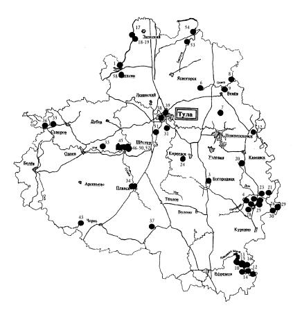 Карта святых мест тульской области